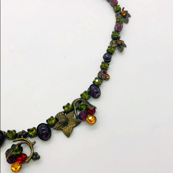 Vintage MARY DEMARCO Crystal  Stone Necklace UNIQUE 💚 - Picture 7 of 17